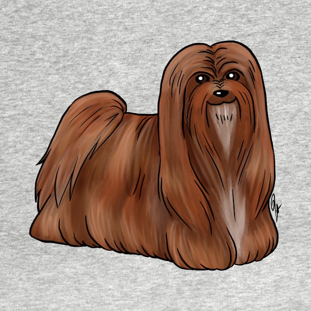 Dog - Lhasa Apso - Red by Jen's Dogs Custom Gifts and Designs